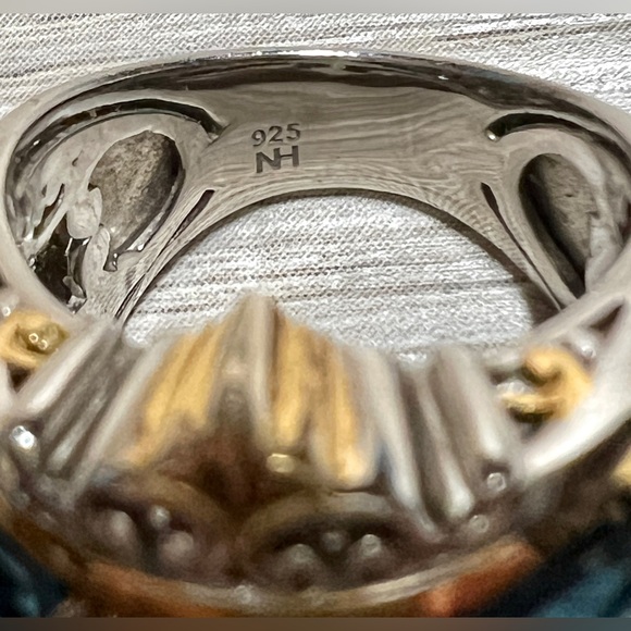 Gems En Vogue 9.60ctw London Blue Topaz Three-Row Wide Band Ring, Size 5 - Picture 6 of 11